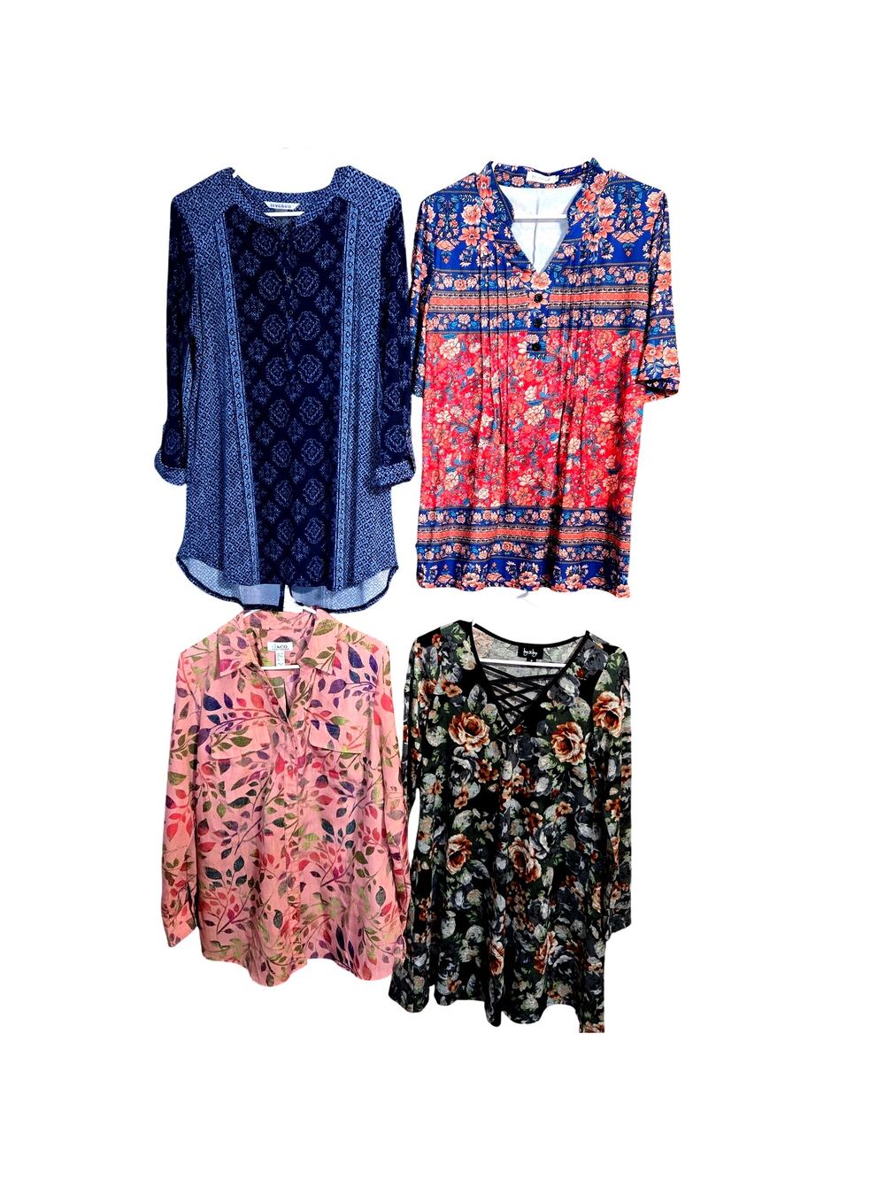 Women's Medium 8 10 Tops Shirts Blouses Wholesale Bulk Lot of 4 M